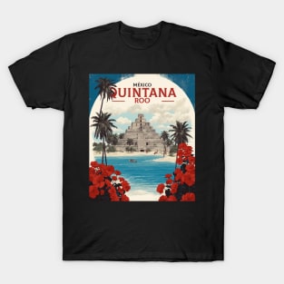 Quintana Roo Mexico Vintage Poster Tourism T-Shirt